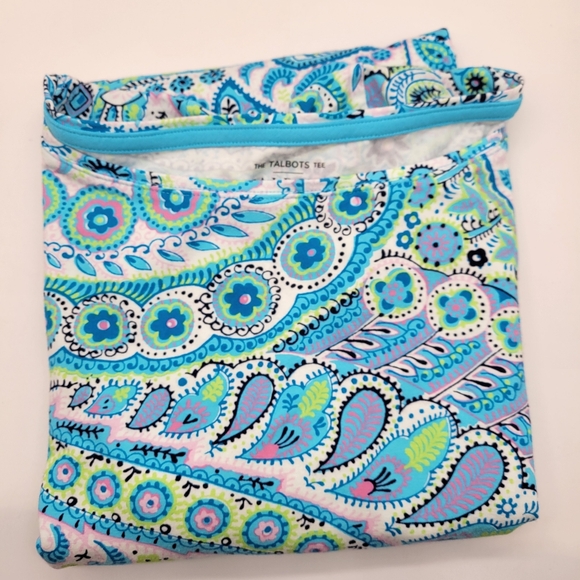 Talbots Blue Paisley Bateau Neck Size PXL 3/4 Sleeve Imported NEW Multicolor - Picture 9 of 9